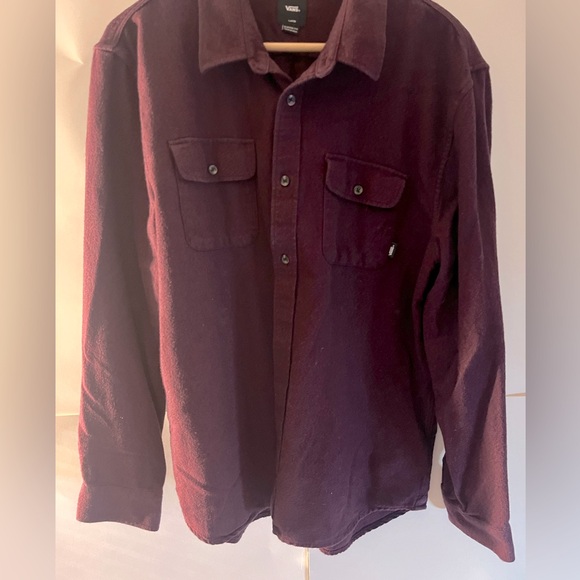Vans burgundy long sleeve button up - Picture 1 of 4